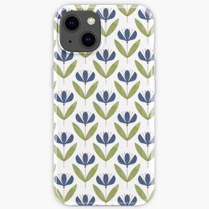 Clematis - Blue Floral Pattern iPhone Case